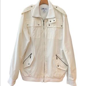 PellePelle White Gold Accent ‘90s Vintage Bomber Style Utility Gorpcore Jacket